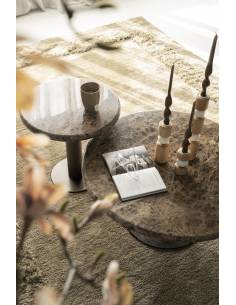 Table basse en marbre marron DEVIN moyenne | La Madeleine Déco