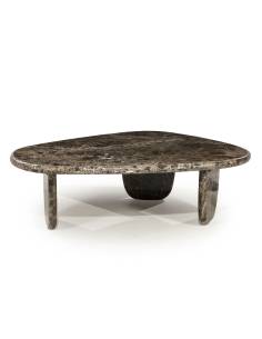 Table basse en marbre marron DEVIN grande | La Madeleine Déco 2