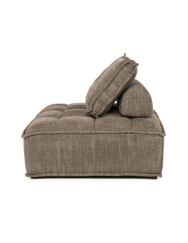 Fauteuil en tissu marron HIVE | La Madeleine Déco