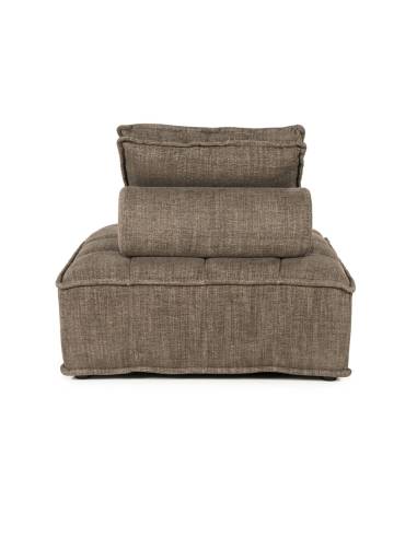 Fauteuil en tissu marron HIVE | La Madeleine Déco