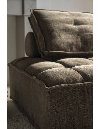 Fauteuil en tissu marron HIVE | La Madeleine Déco