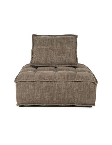 Fauteuil en tissu marron HIVE | La Madeleine Déco