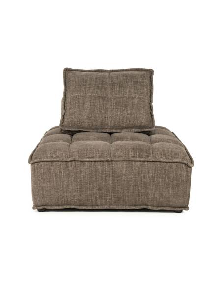 Fauteuil en tissu marron HIVE | La Madeleine Déco