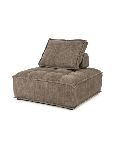 Fauteuil en tissu marron HIVE | La Madeleine Déco