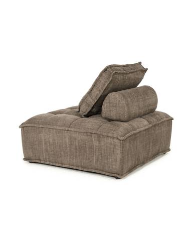 Fauteuil en tissu marron HIVE | La Madeleine Déco