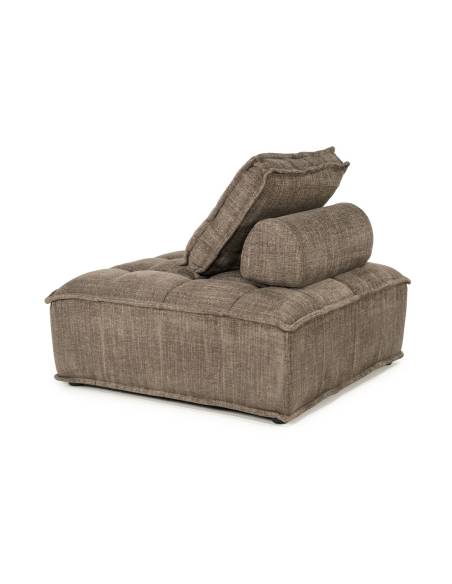 Fauteuil en tissu marron HIVE | La Madeleine Déco