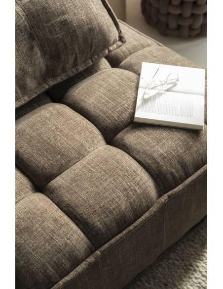 Fauteuil en tissu marron HIVE | La Madeleine Déco