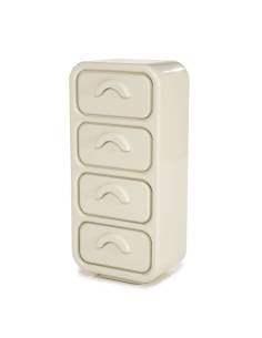 Commode haute brillante GUBBY ivoire | La Madeleine Déco