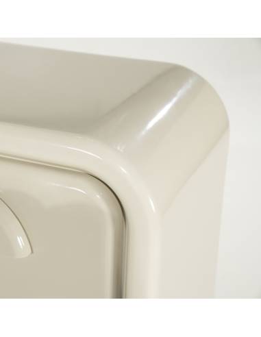 Commode haute brillante GUBBY ivoire | La Madeleine Déco