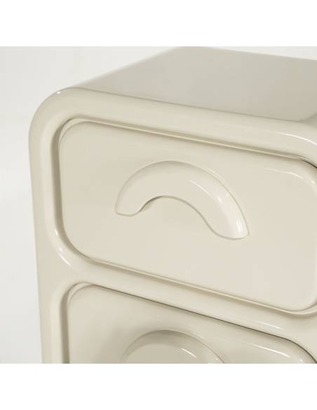 Commode haute brillante GUBBY ivoire | La Madeleine Déco