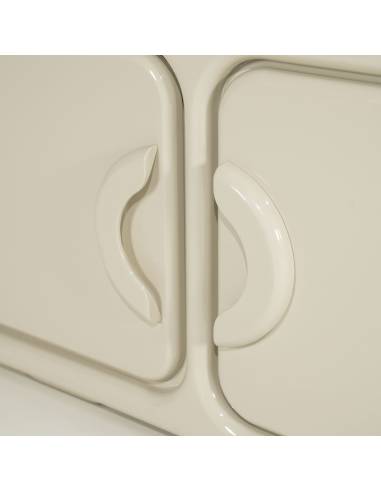 Meuble TV rétro laqué GUBBY ivoire | La Madeleine Déco