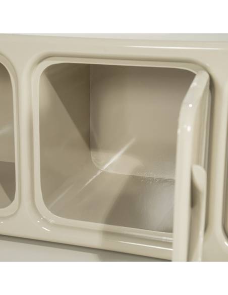 Meuble TV rétro laqué GUBBY ivoire | La Madeleine Déco