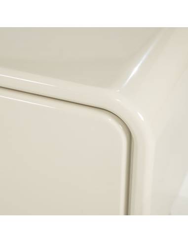 Meuble TV rétro laqué GUBBY ivoire | La Madeleine Déco