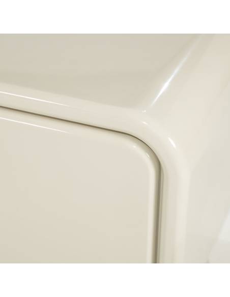 Meuble TV rétro laqué GUBBY ivoire | La Madeleine Déco