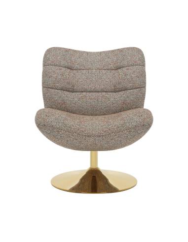 Fauteuil pivotant pied doré KLINT | La Madeleine Déco