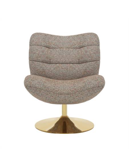 Fauteuil pivotant pied doré KLINT | La Madeleine Déco