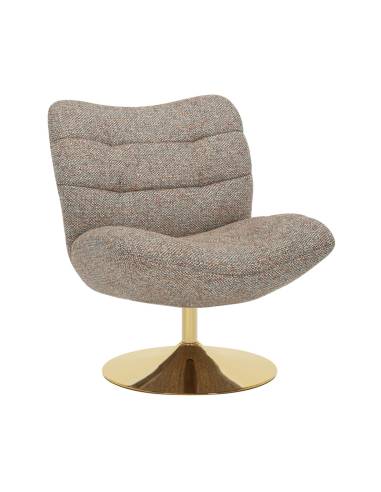 Fauteuil pivotant pied doré KLINT | La Madeleine Déco