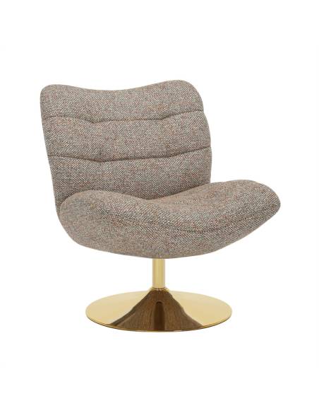 Fauteuil pivotant pied doré KLINT | La Madeleine Déco