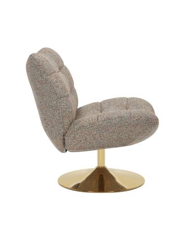 Fauteuil pivotant pied doré KLINT | La Madeleine Déco