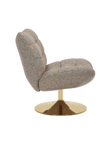 Fauteuil pivotant pied doré KLINT | La Madeleine Déco