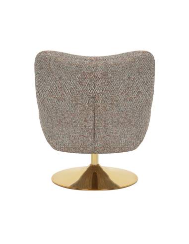 Fauteuil pivotant pied doré KLINT | La Madeleine Déco
