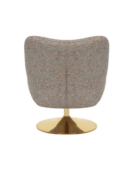 Fauteuil pivotant pied doré KLINT | La Madeleine Déco
