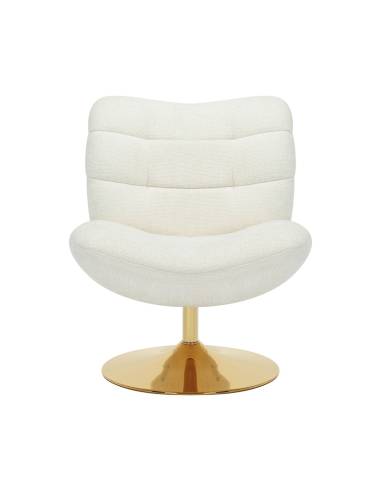 Fauteuil pivotant pied doré KLINT | La Madeleine Déco