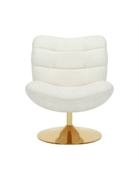 Fauteuil pivotant pied doré KLINT | La Madeleine Déco