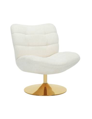 Fauteuil pivotant pied doré KLINT | La Madeleine Déco
