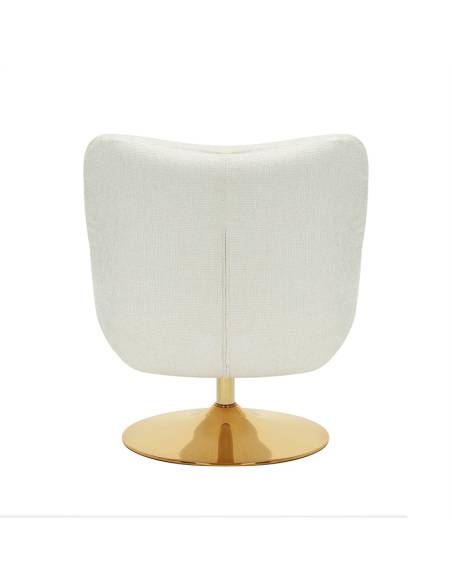 Fauteuil pivotant pied doré KLINT | La Madeleine Déco