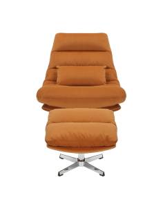 Fauteuil et repose-pieds en tissu FOLK | La Madeleine Déco 2