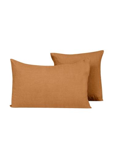 Housse de coussin en lin PROPRIANO / PORTICCIO Harmony - Haomy caramel