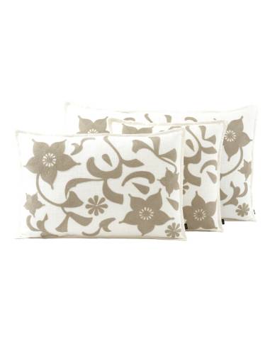 Housse de coussin lin et coton brodé CHIARA Haomy | Madeleine Déco