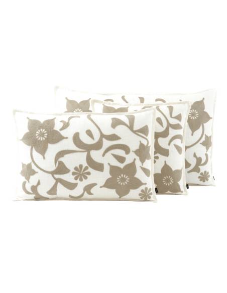 Housse de coussin lin et coton brodé CHIARA Haomy | Madeleine Déco