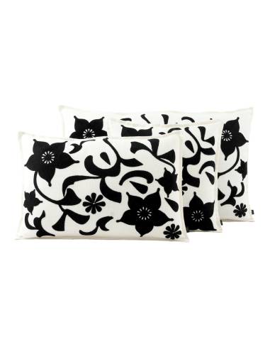 Housse de coussin lin et coton brodé CHIARA Haomy | Madeleine Déco