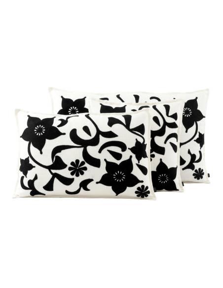 Housse de coussin lin et coton brodé CHIARA Haomy | Madeleine Déco