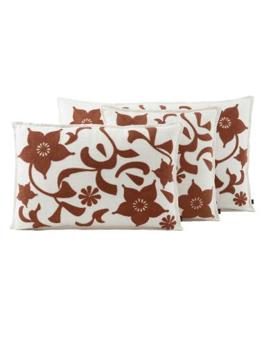 Housse de coussin lin et coton brodé CHIARA Haomy | Madeleine Déco