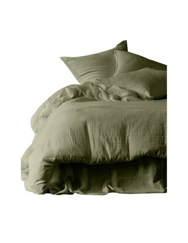 Housse de couette en gaze de coton MYKONOS Harmony - Haomy kaki
