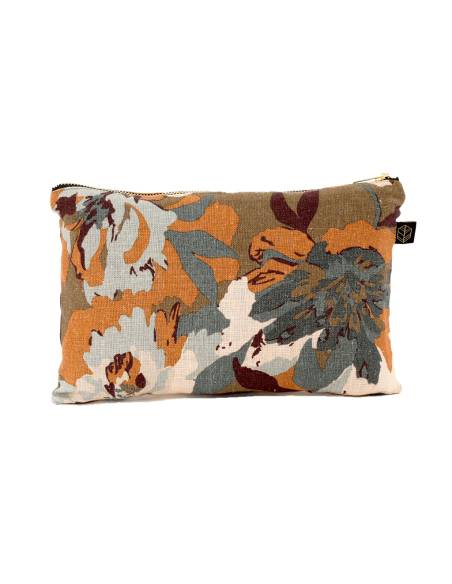 Trousse en lin imprimé TRIESTE Harmony - Haomy | La Madeleine Déco