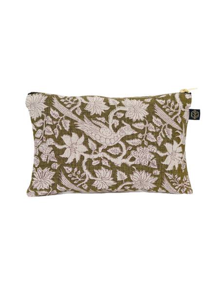 Trousse en lin imprimé JAIPUR Harmony - Haomy | La Madeleine Déco