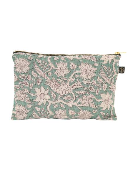 Trousse en lin imprimé JAIPUR Harmony - Haomy | La Madeleine Déco