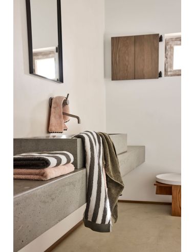 Serviette éponge rayée SANTORINI Harmony - Haomy