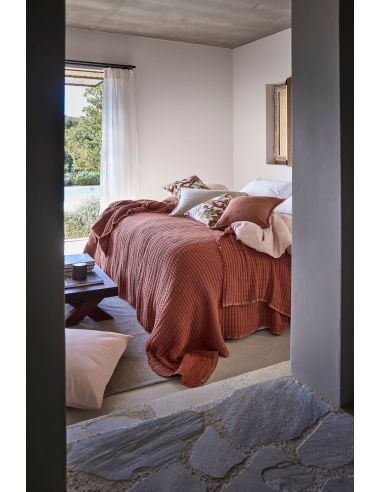 Plaid en coton point kantha TIVOLI Harmony - Haomy