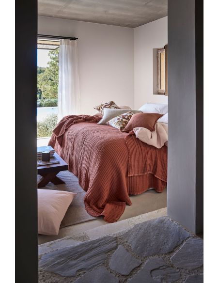 Plaid en coton point kantha TIVOLI Harmony - Haomy