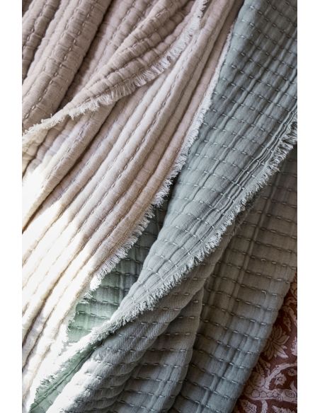 Plaid en coton point kantha TIVOLI Harmony - Haomy