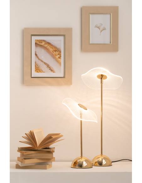 Lampe à poser dorée FLEURS led | La Madeleine Déco
