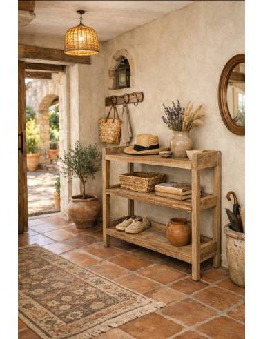 Console en vieux teck recyclé | La Madeleine Déco