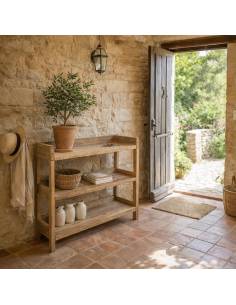 Console en vieux teck recyclé | La Madeleine Déco