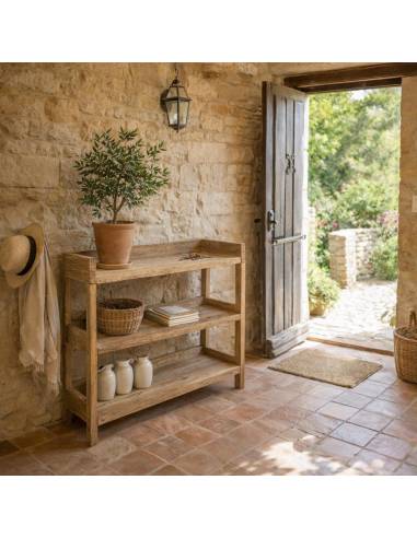 Console en vieux teck recyclé | La Madeleine Déco