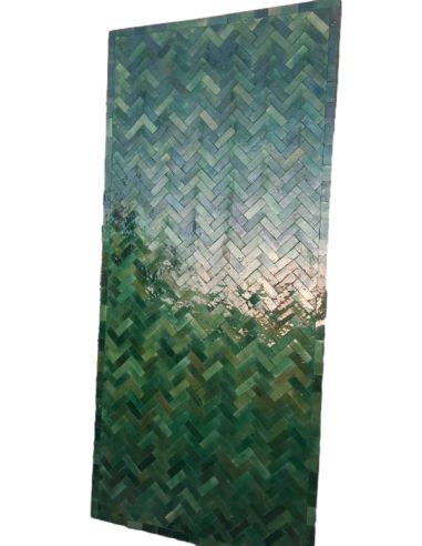 Table en zellige chevron émeraude | La Madeleine Déco